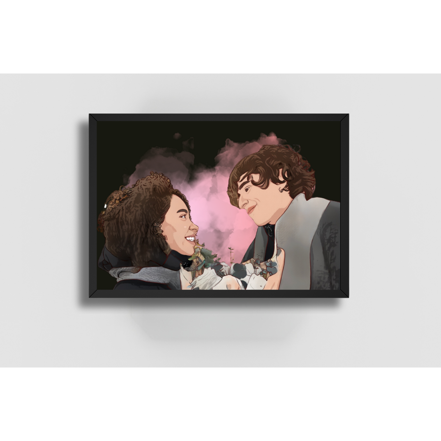 Couple Art - 2D Black Portrait